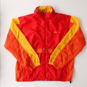 Vintage Reebok Sport Windbreaker Red Yellow Orange